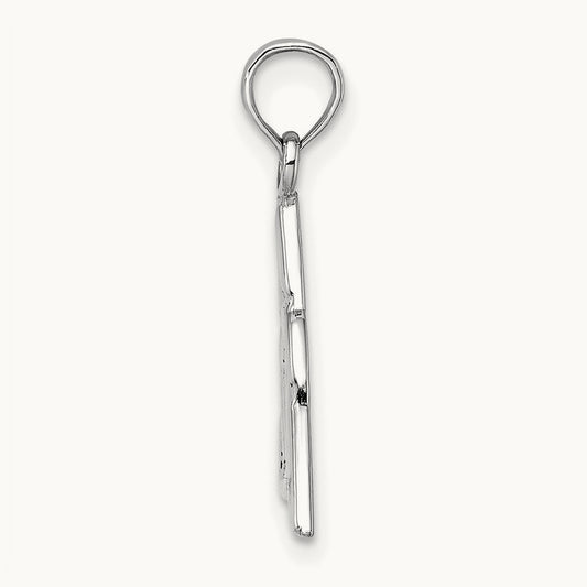 Celtic Trinity Knot Charm — 14K White Gold