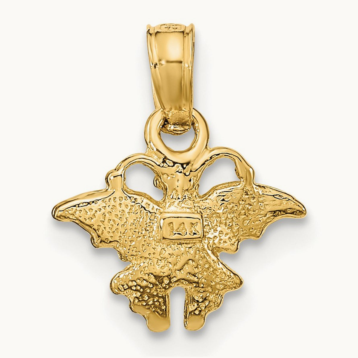 Textured Mini Butterfly Charm — 14K Yellow Gold