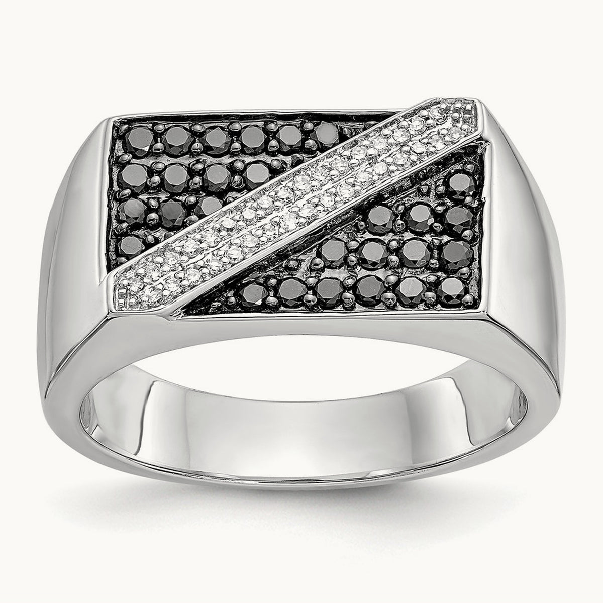 Black and Diamond Mens Ring — photo set
