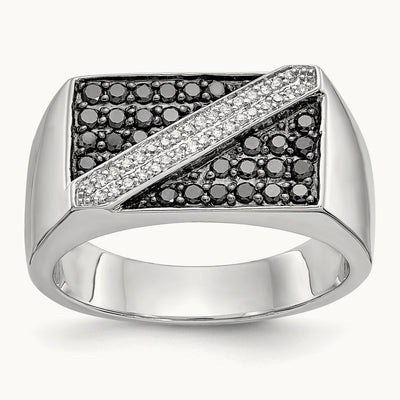 Black and Diamond Mens Ring — photo set