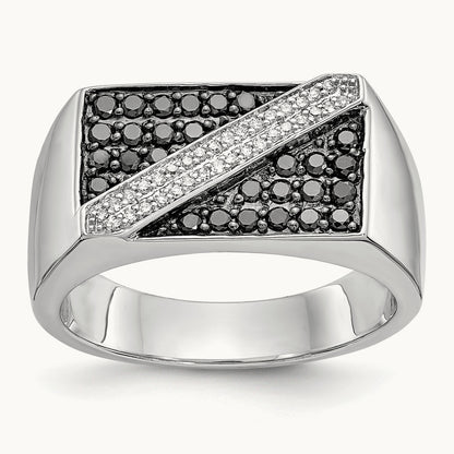 Black and Diamond Mens Ring — photo set