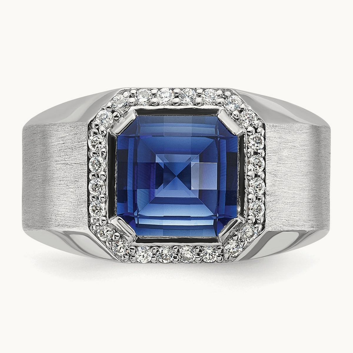 Men's Cr. Sapphire and Diamond Complete Ring — IBGoodman — photo set