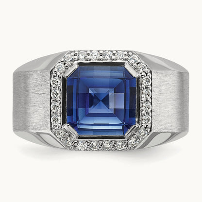 Men's Cr. Sapphire and Diamond Complete Ring — IBGoodman — photo set