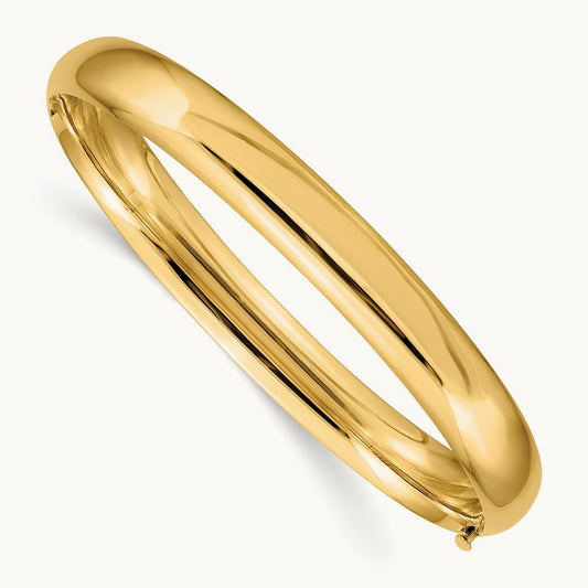 5/16 Oversize High Polished Hinged Bangle Bracelet, 14K