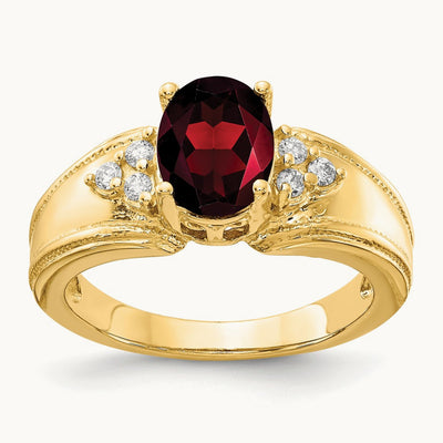 Oval Garnet AA Diamond ring — photo set