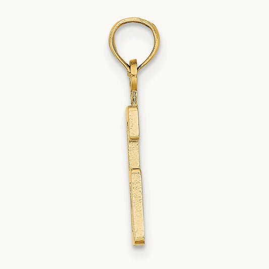 Polished Number 6 Pendant — 14K Yellow Gold