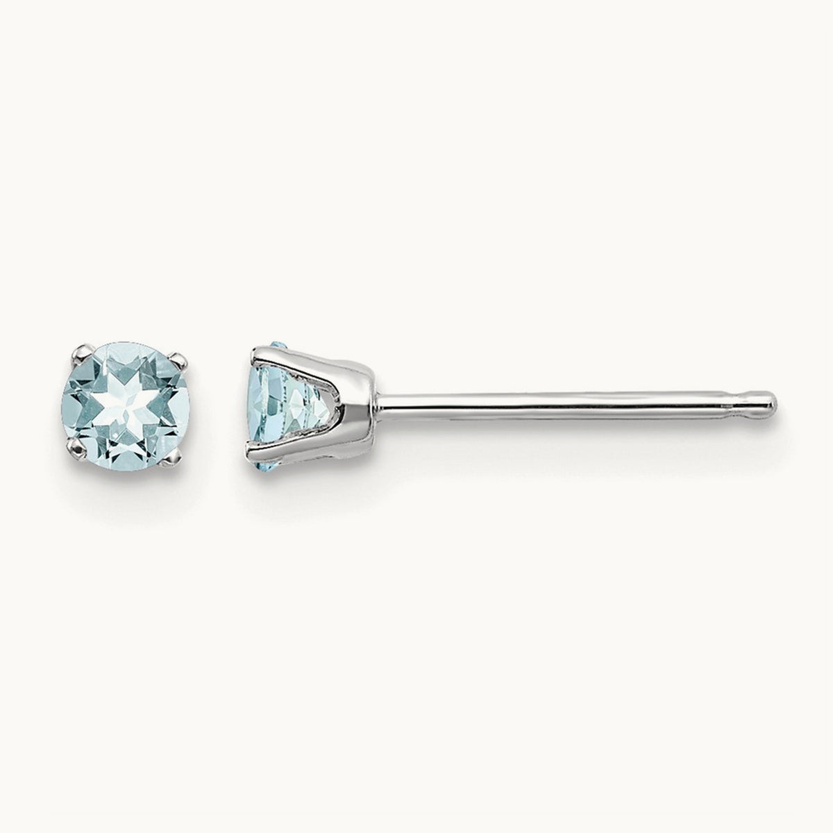 Aquamarine Stud Earrings — 3mm