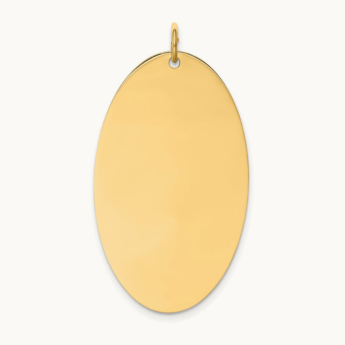 Plain .013 Gauge Engravable Elliptical Disc Charm — 38mm