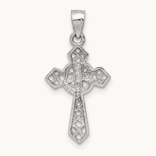 Polished Cross Pendant, 14K White