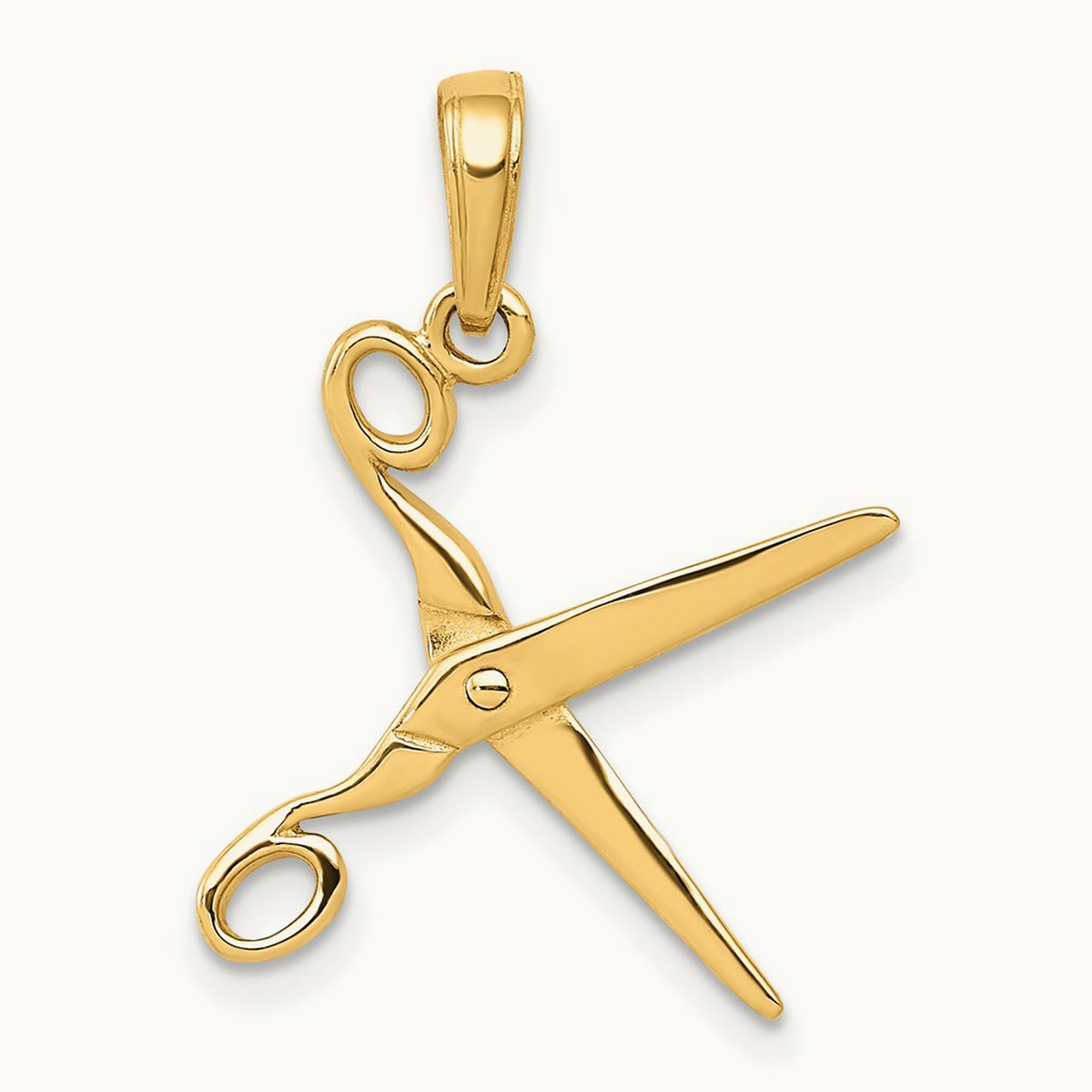 3-D Moveable Scissors Pendant — 14K Yellow Gold