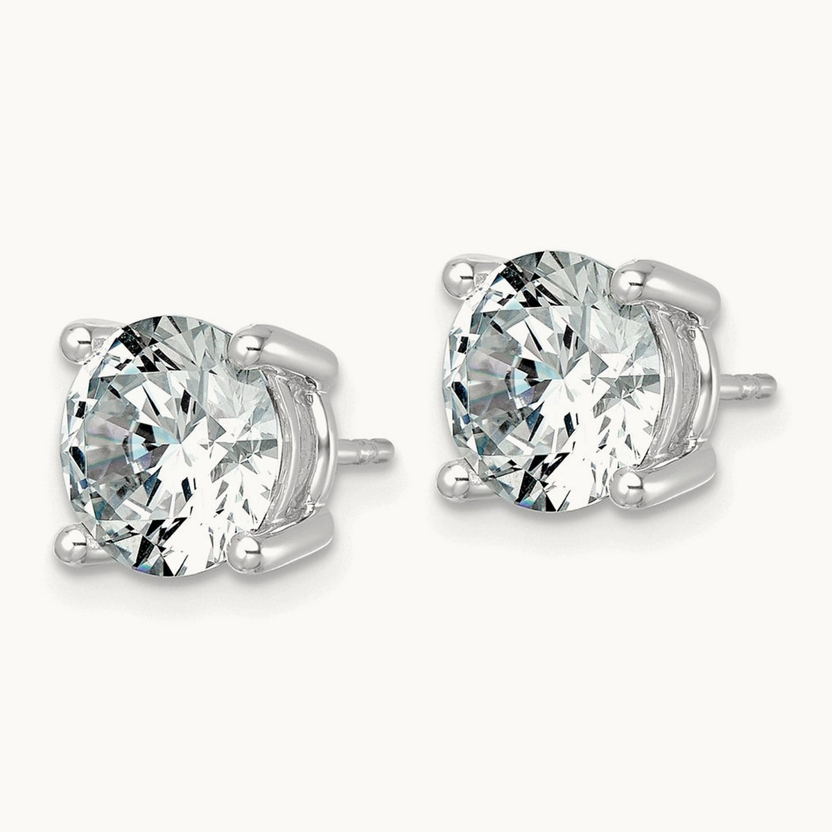 Round Lightweight Earrings, 0.25-6.00 ct tw Lab-Grown Diamond — 6 ct, 14K White Gold