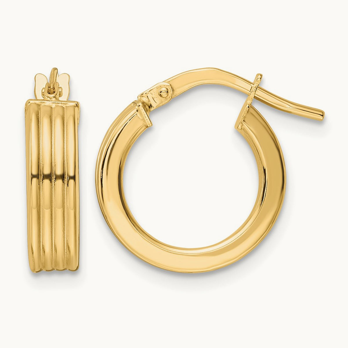 Polished Textured Hoop Earrings — photo set