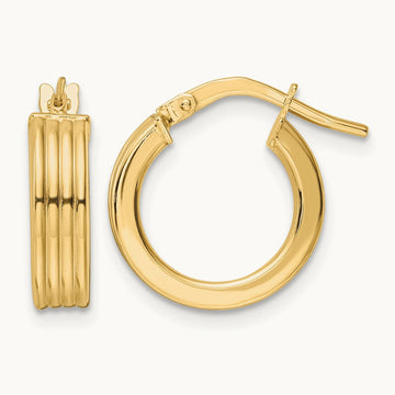 Polished Textured Hoop Earrings — photo set