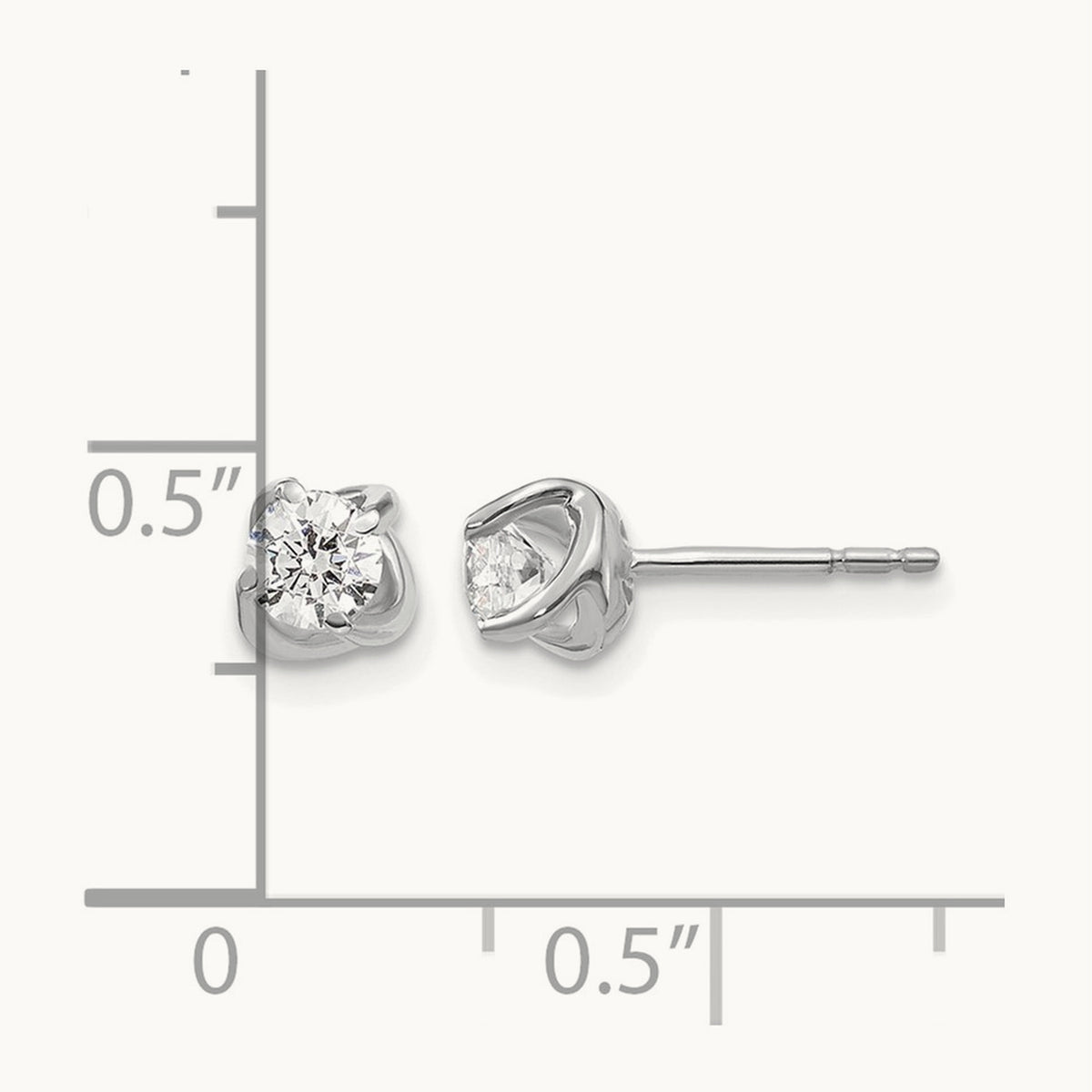 Fancy Twist Diamond Earrings, 14K White Gold