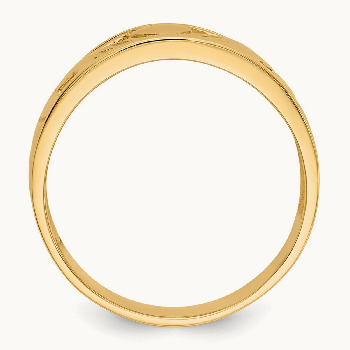 Polished Claddagh Band, 14K