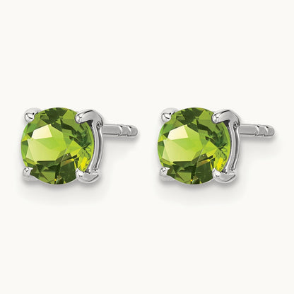 Round Peridot Earrings — 5.2mm