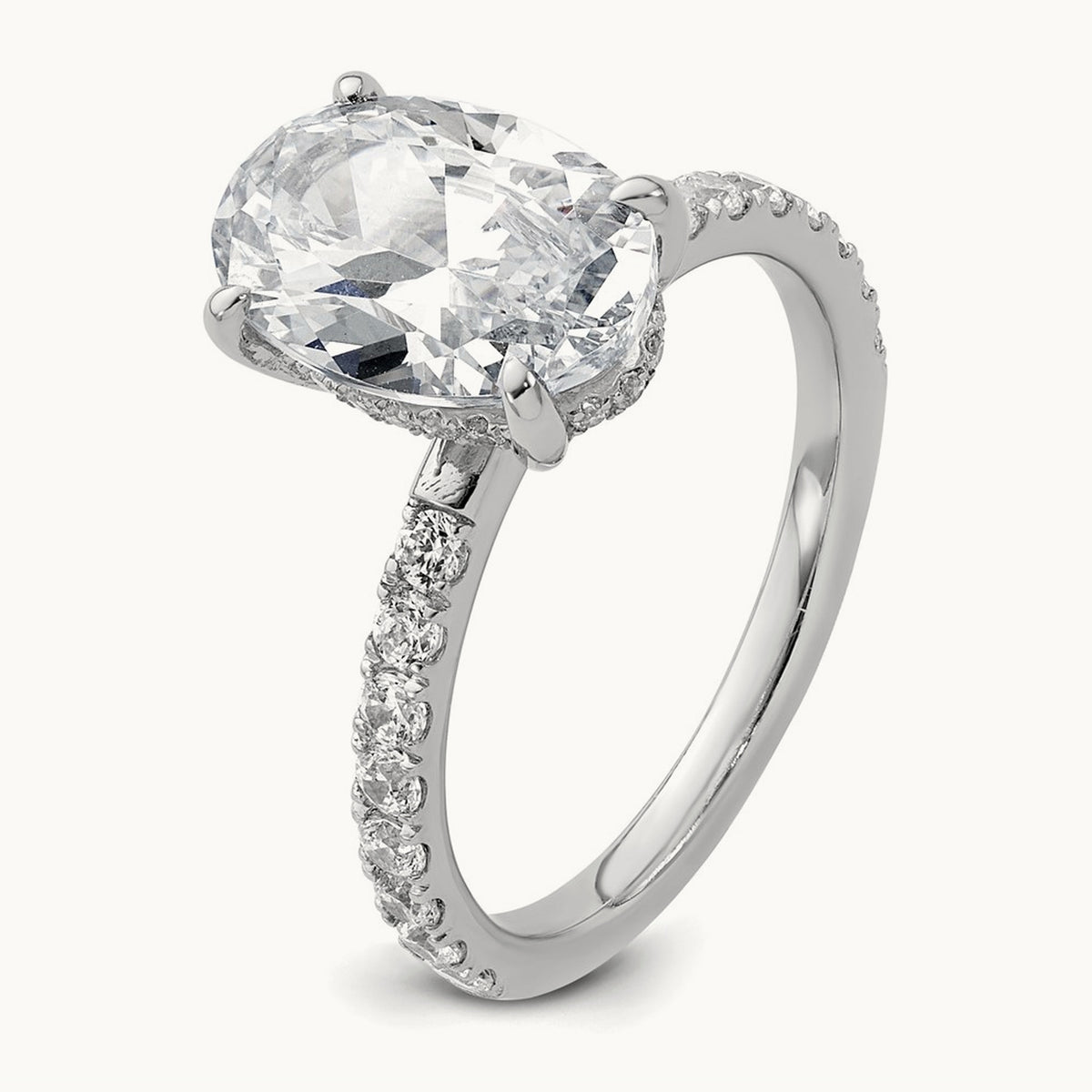 Oval Solitaire Engagement Ring, 1.25-4.50 ct tw Lab-Grown Diamond — 14K White Gold (2)