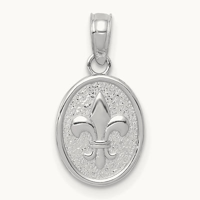 Mini Fleur de Lis Charm, 14K White Gold