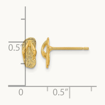 Polished Flip Flop Post Earrings, 14K