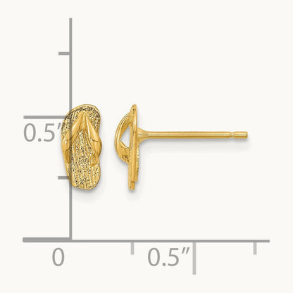 Polished Flip Flop Post Earrings, 14K