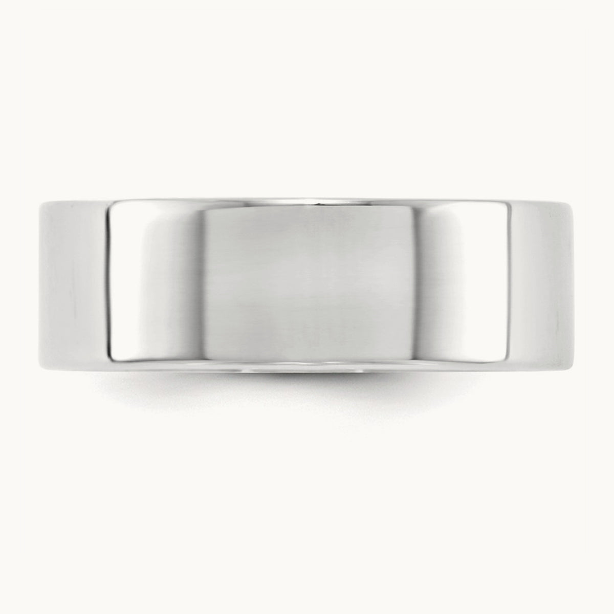 Lightweight Flat Band, 7mm, 10K White Gold