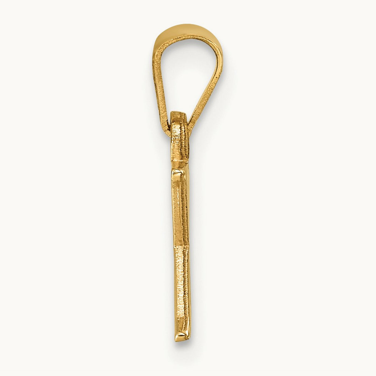 Polished Block Initial Pendant — 14K Yellow Gold, X