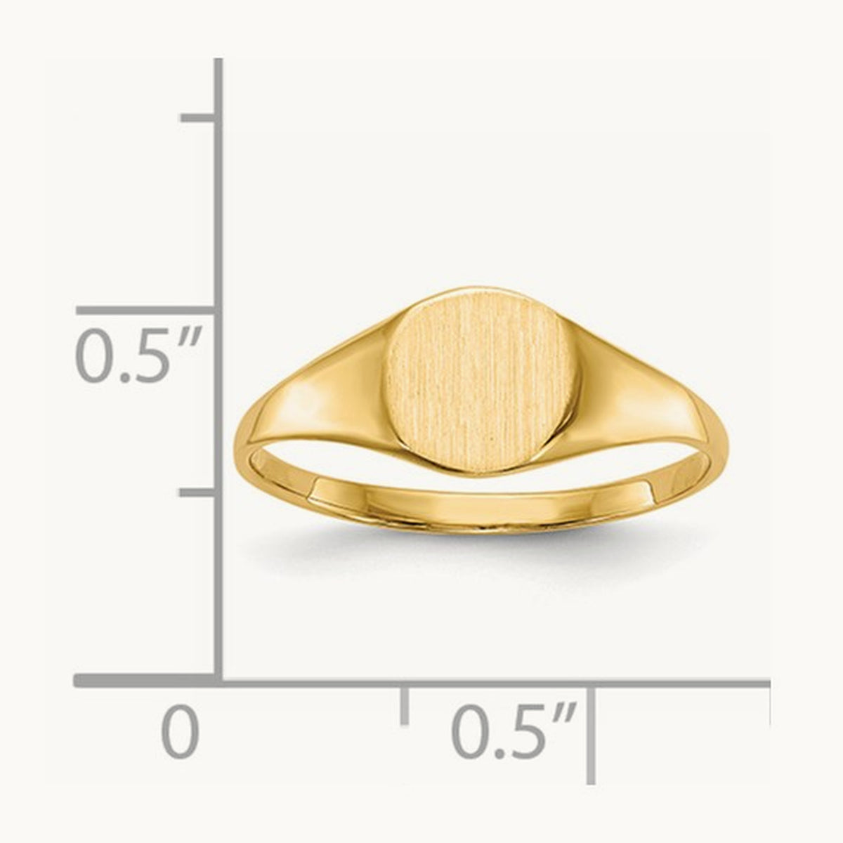 6.5x7. Closed Back Signet Ring, 5mm, 14K