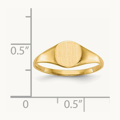 6.5x7. Closed Back Signet Ring, 5mm, 14K