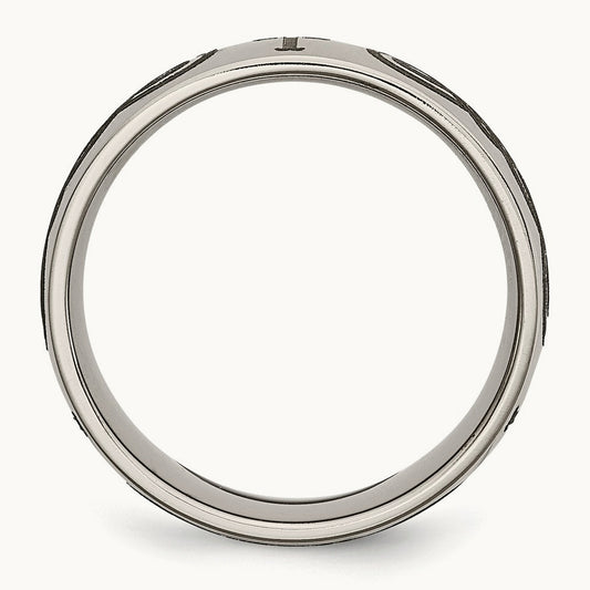 Polished Cross Laser Design Band — photo set