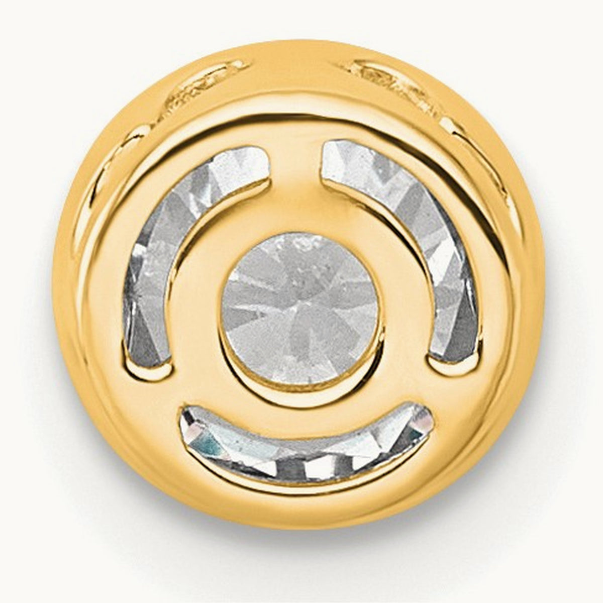 Round Bezel Set Chain Slide Pendant, 0.25-3.00 ct tw Lab-Grown Diamond — 3/4 ct, VS (Best), 14K Yellow Gold