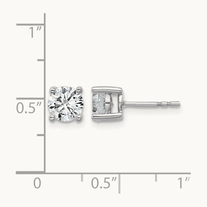 1/2ct Cert Lab Grown Diamond VS+ F+ Round Complete Stud Earrings, 18K White Gold