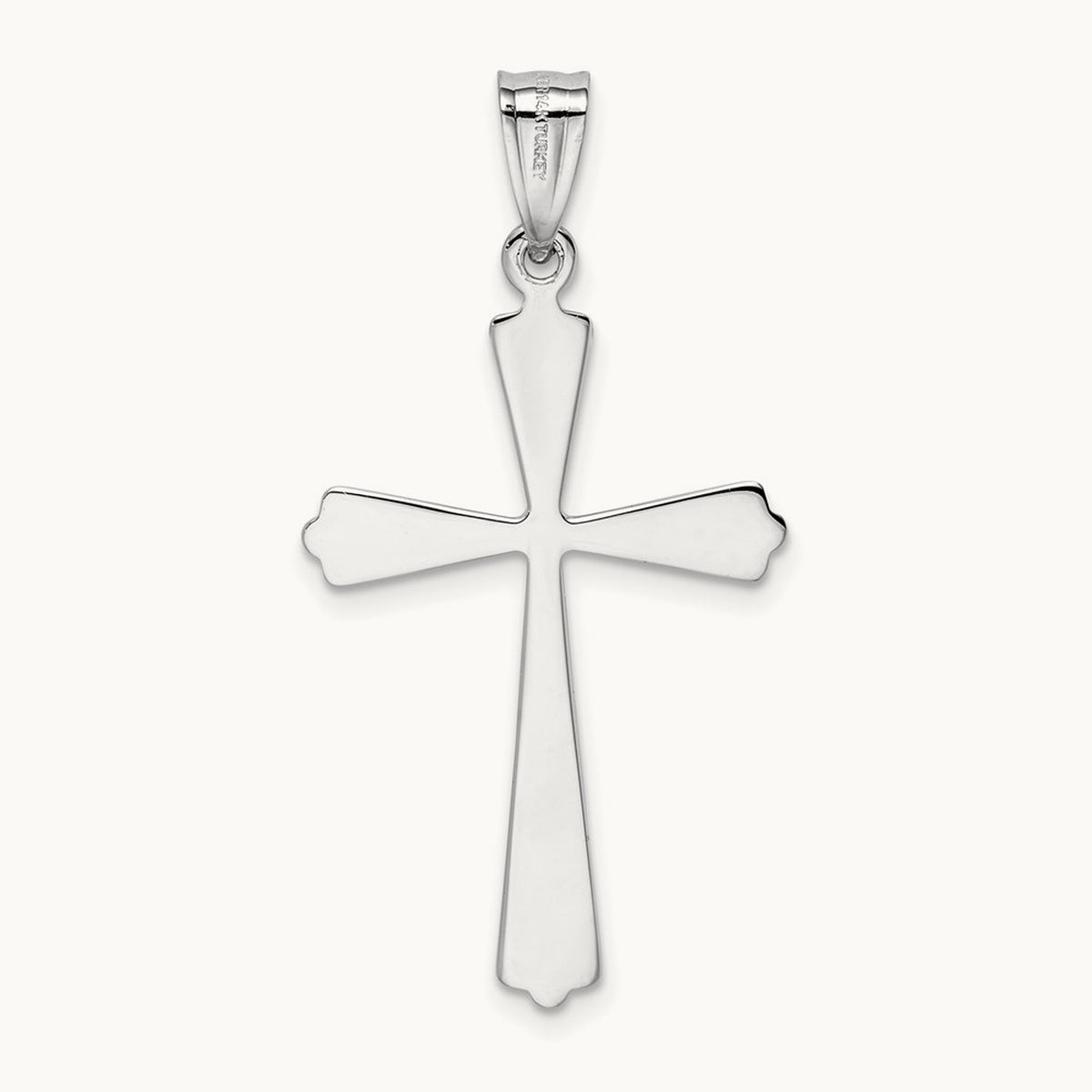 Polished Cross Pendant, 14K White Gold