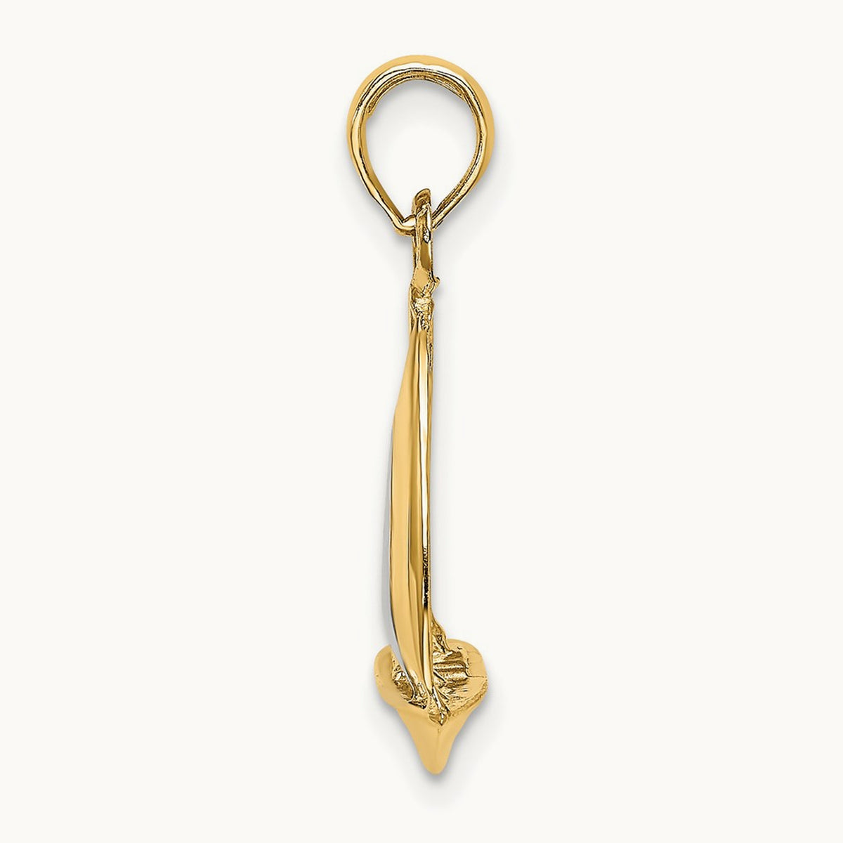 3-D Polished Sailboat Charm — 14K Two-Tone Gold, 23.75mm