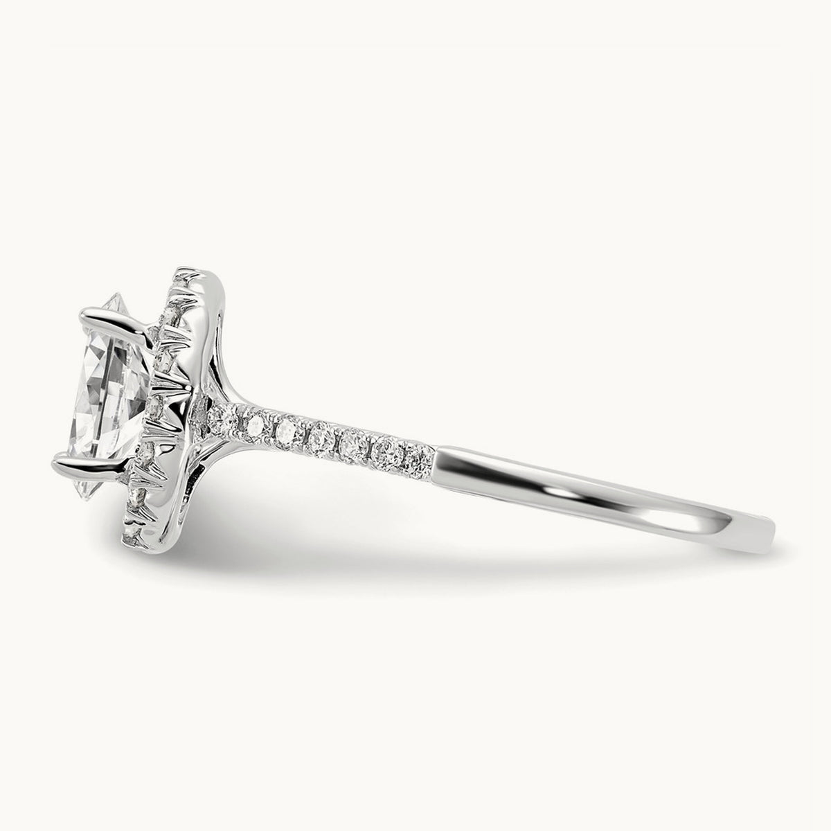 Oval Halo Engagement Ring, 0.25-2.50 ct tw Lab-Grown Diamond — 14K White Gold