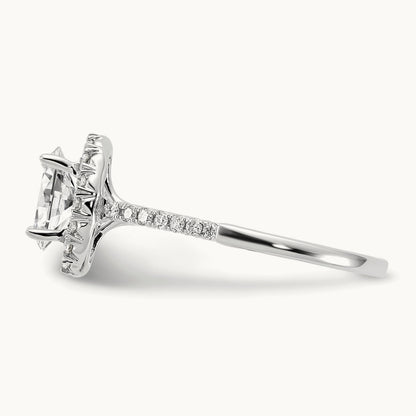 Oval Halo Engagement Ring, 0.25-2.50 ct tw Lab-Grown Diamond — 14K White Gold
