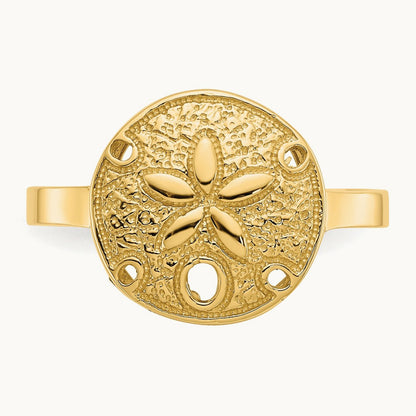 Polished Sand Dollar Ring, 14K
