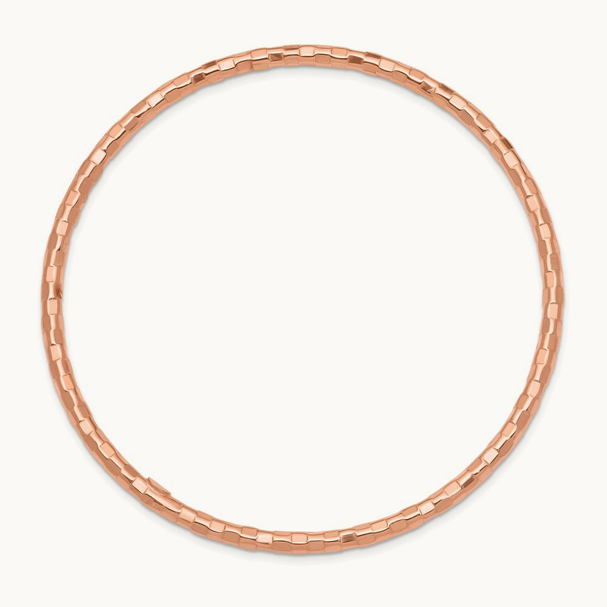 Polished Textured Slip-on Bangle Bracelet — 14K Rose Gold