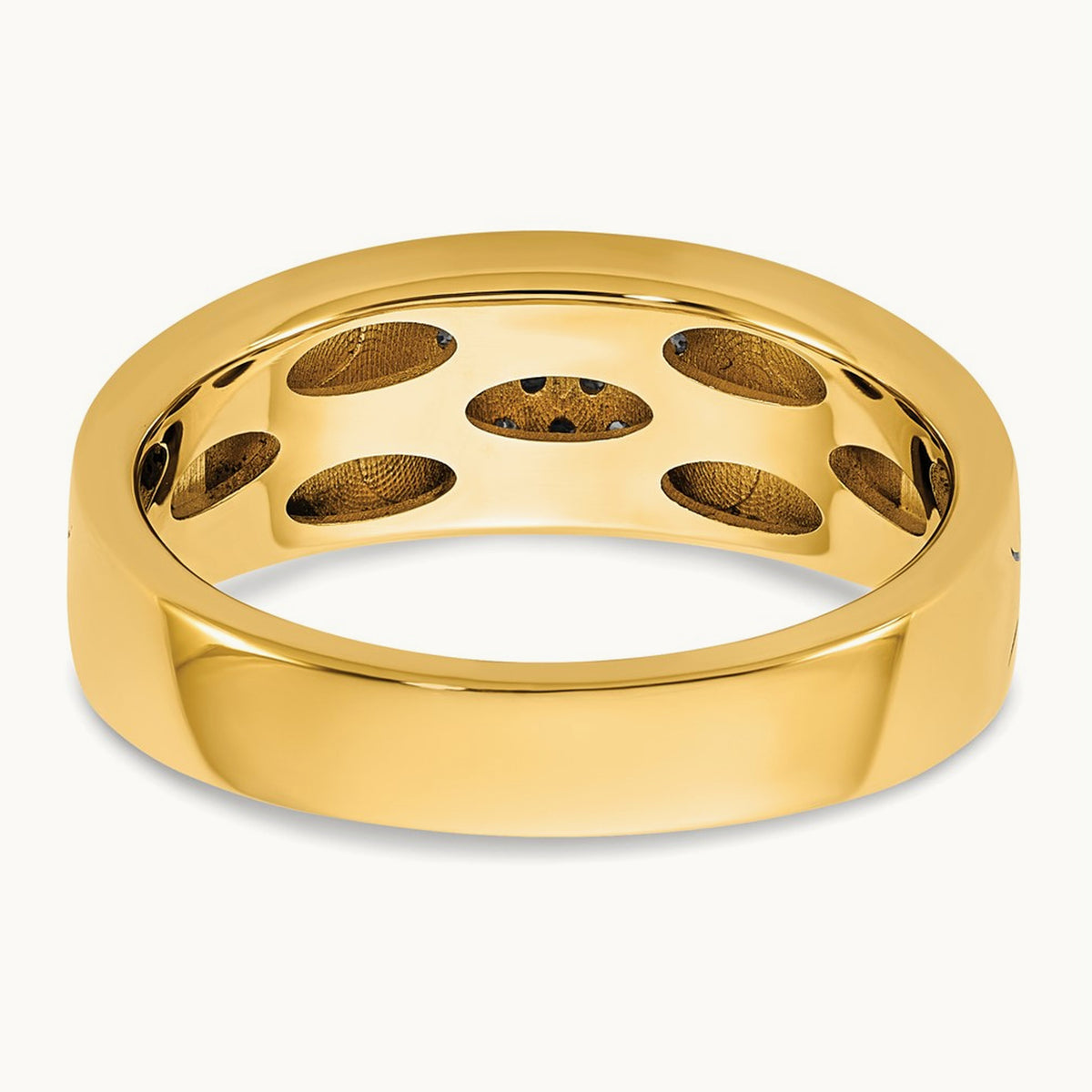 Antiqued IB Goodman Scroll Mens Complete 1/5ct Diamond Ring, 14K Yellow Gold