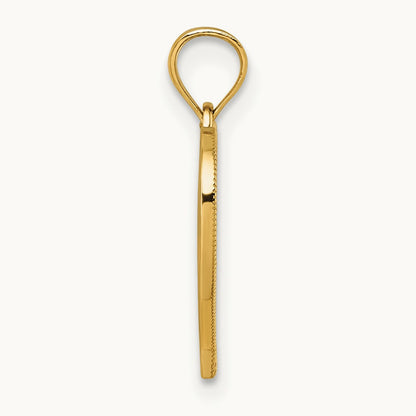 Polished And Textured RN Heart Pendant, 14K
