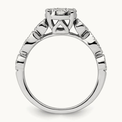 Cluster Engagement Ring, 0.75 ct tw Lab-Grown Diamond