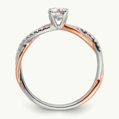 And Rose Gold Semi-Mount Engagement Ring, 0.10 ct tw
