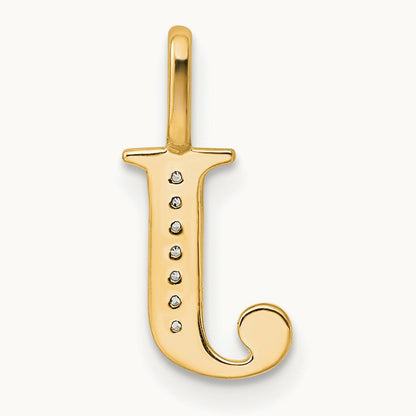 Diamond Letter J Initial Pendant, 14K