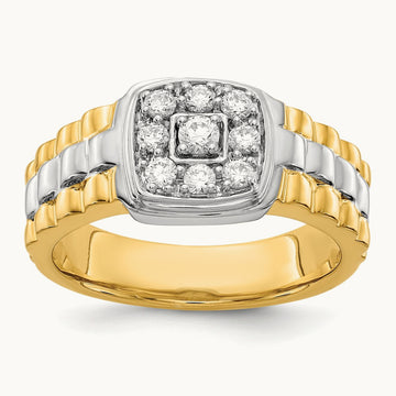 Diamond Mens Ring, 14K Two-tone