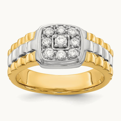 Diamond Mens Ring, 14K Two-tone