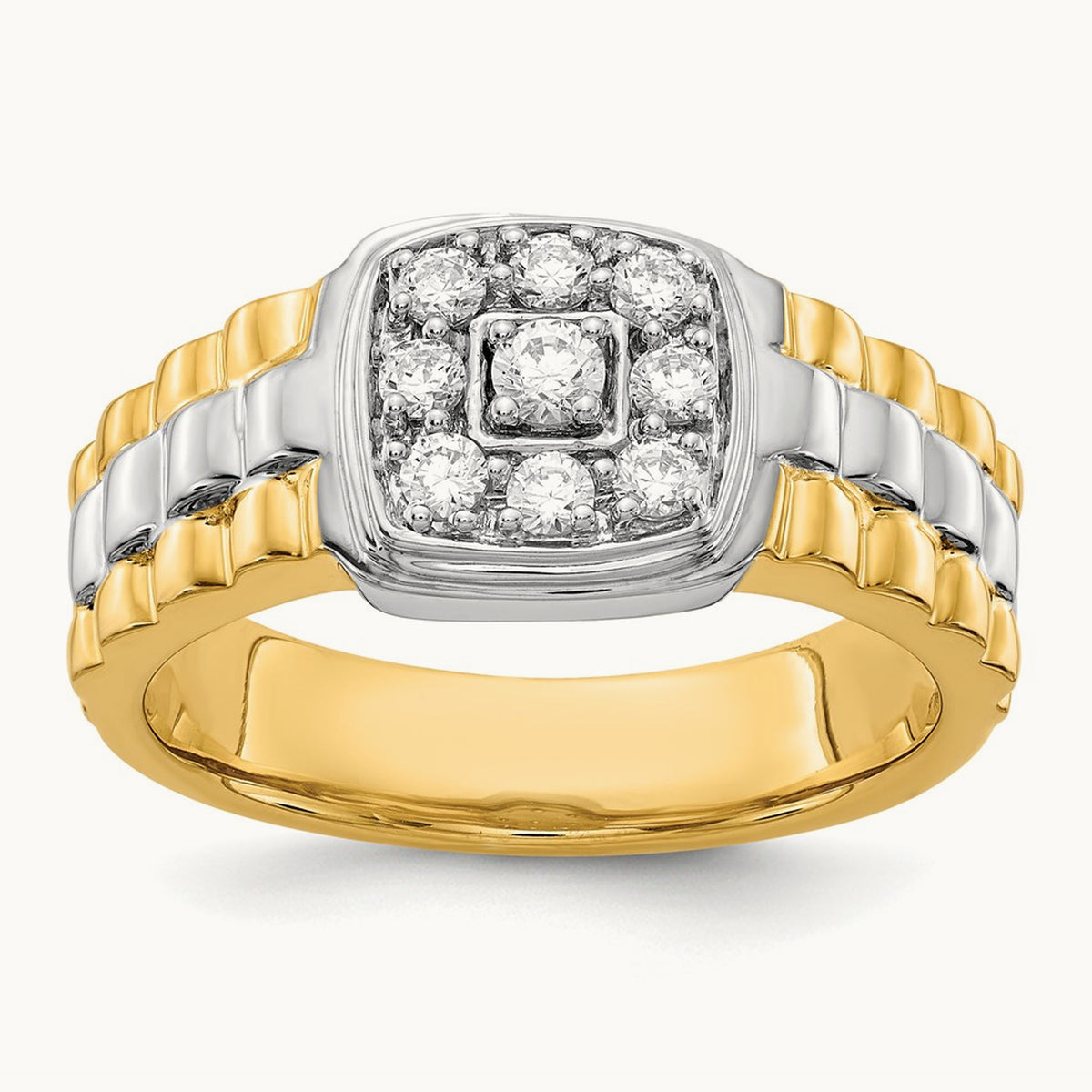 Diamond Mens Ring, 14K Two-tone