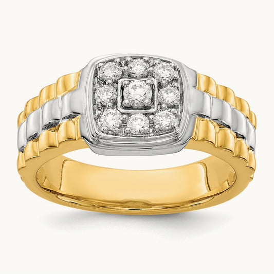 Cluster Men's Ring, 0.50 ct tw Lab-Grown Diamond