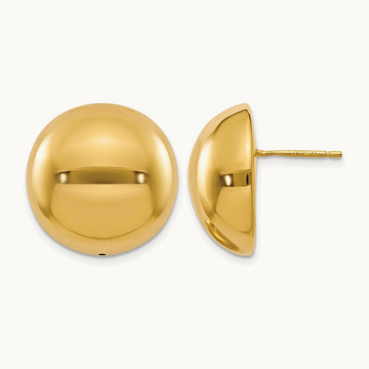 Polished Hollow Domed Post Earrings, 14K — Leslie's