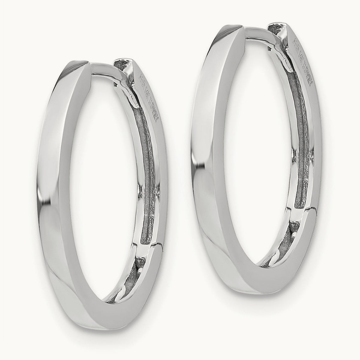 Hinged Hoop Earrings, 14K White Gold