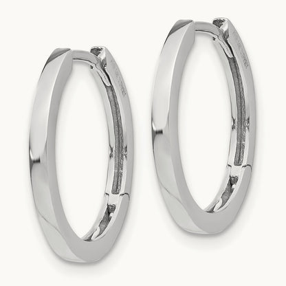 Hinged Hoop Earrings, 14K White Gold