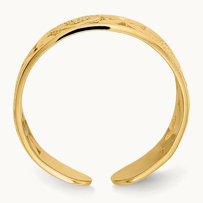 Diamond-cut \ X\" & Heart Toe Ring", 14K